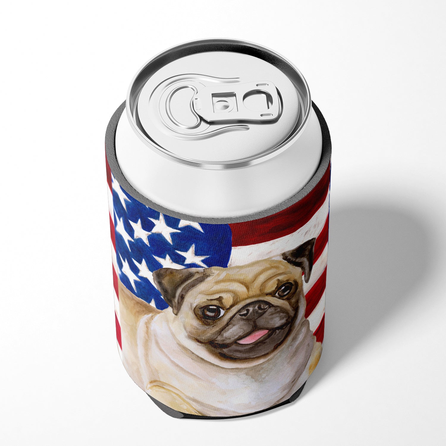 Fawn Pug Patriotic Can or Bottle Hugger BB9718CC
