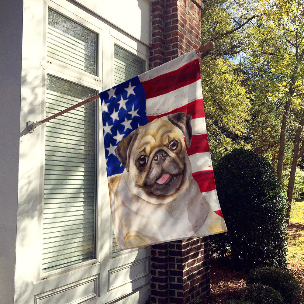 Fawn Pug Patriotic Flag Canvas House Size BB9718CHF