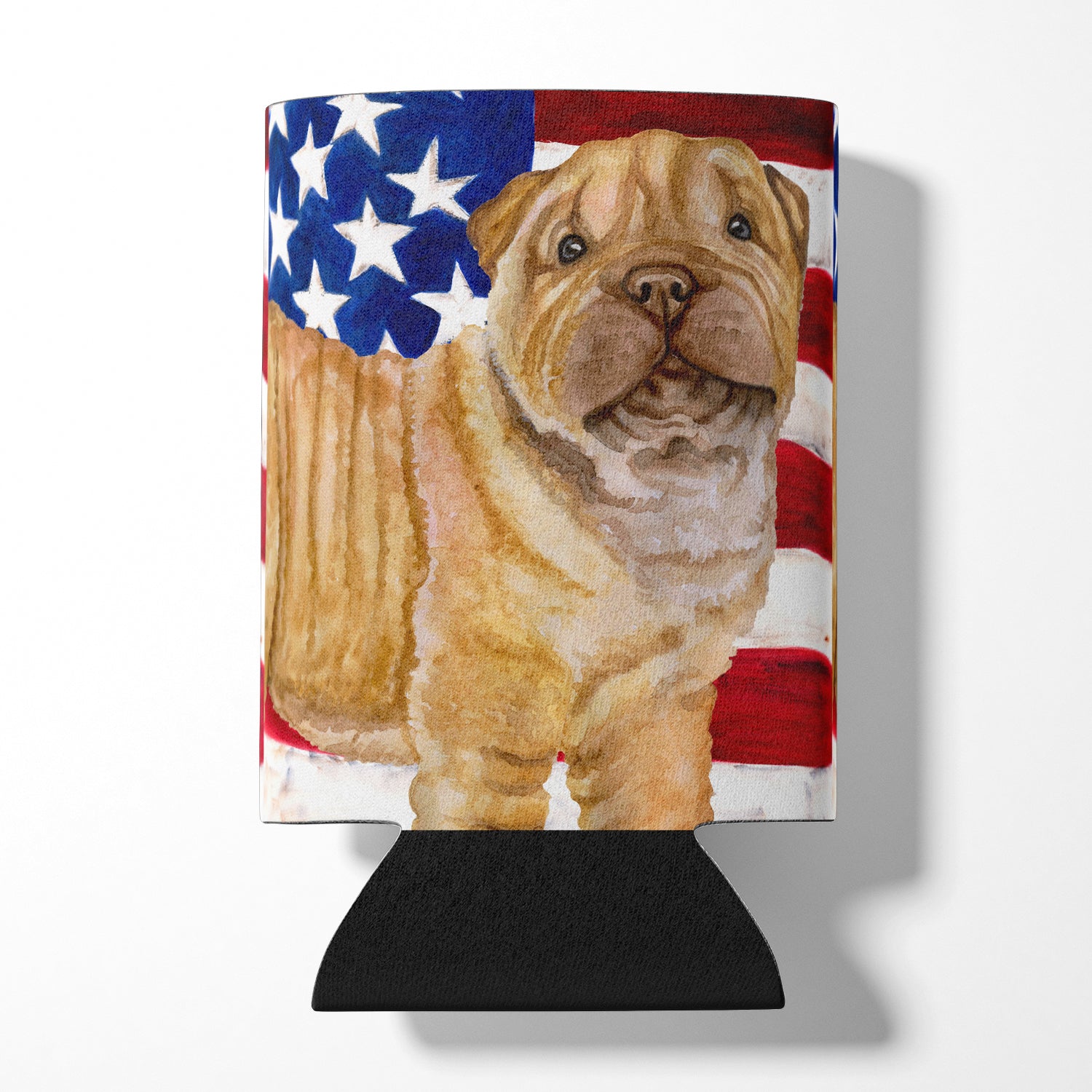 Shar Pei Puppy Patriotic Can or Bottle Hugger BB9719CC  the-store.com.
