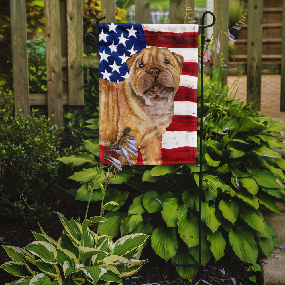 Shar Pei Puppy Patriotic Flag Garden Size BB9719GF