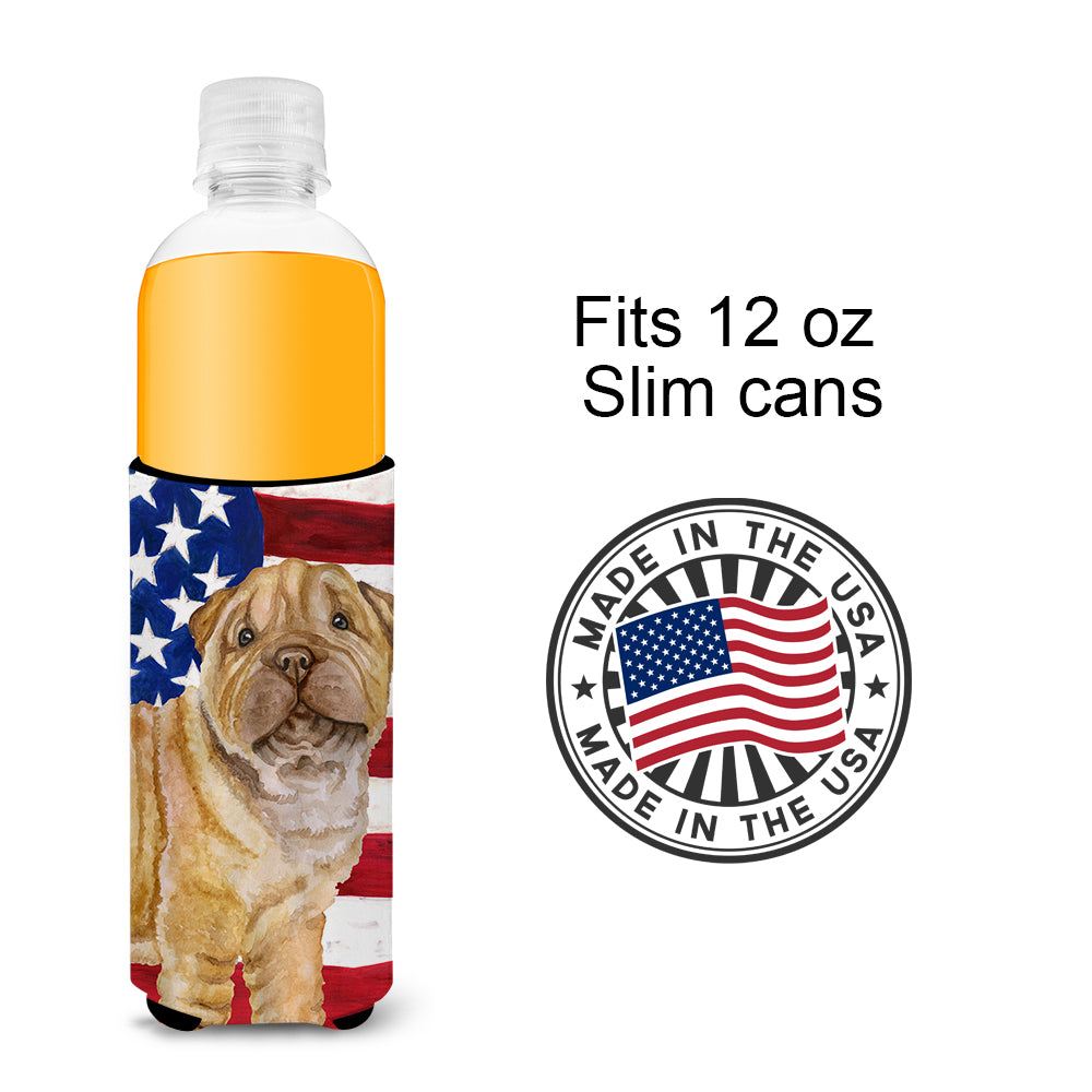 Shar Pei Puppy Patriotic  Ultra Hugger for slim cans BB9719MUK