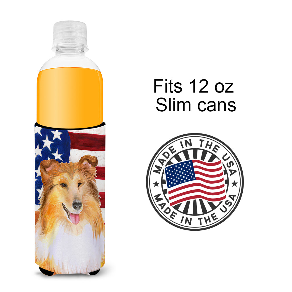 Sheltie Patriotic  Ultra Hugger for slim cans BB9720MUK  the-store.com.