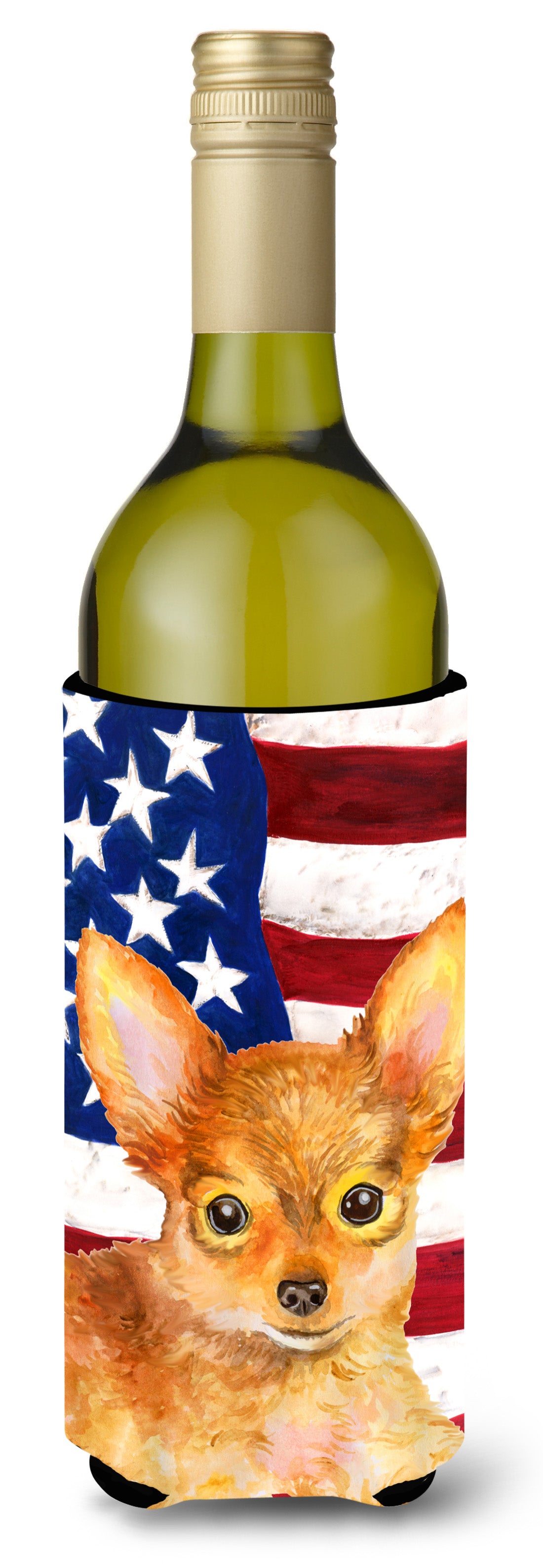 Toy Terrier Patriotic Wine Bottle Beverge Insulator Hugger BB9722LITERK by Caroline's Treasures