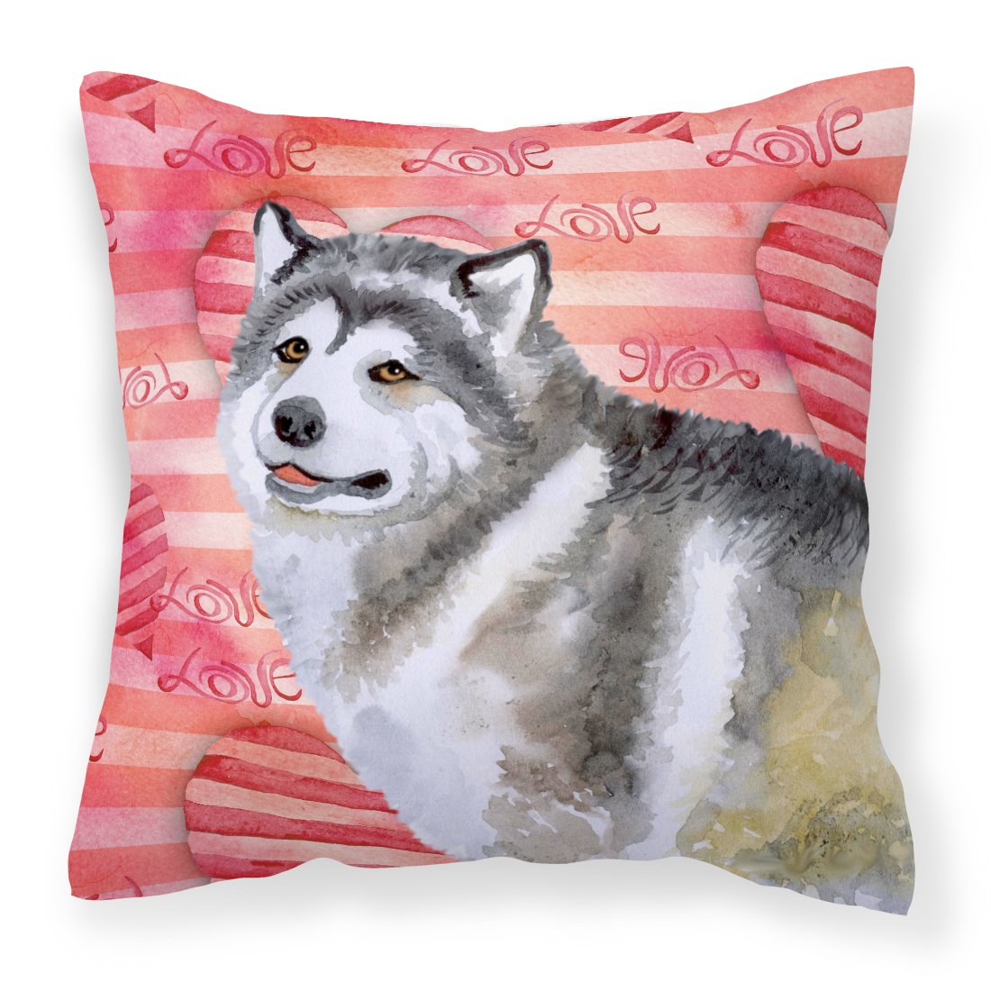 Alaskan Malamute Love Fabric Decorative Pillow BB9725PW1818 by Caroline&#39;s Treasures