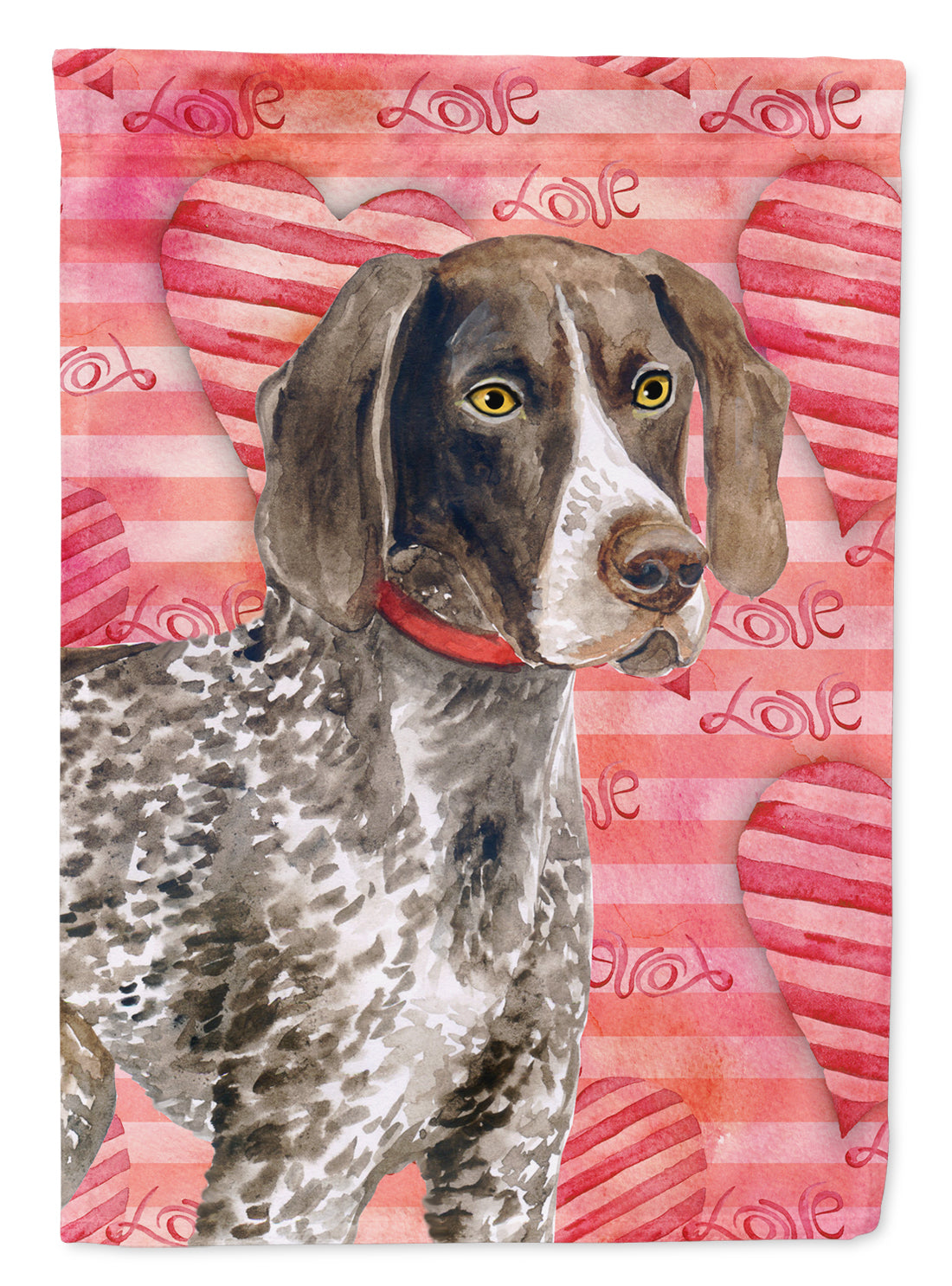 German Shorthaired Pointer Love Flag Canvas House Size BB9728CHF