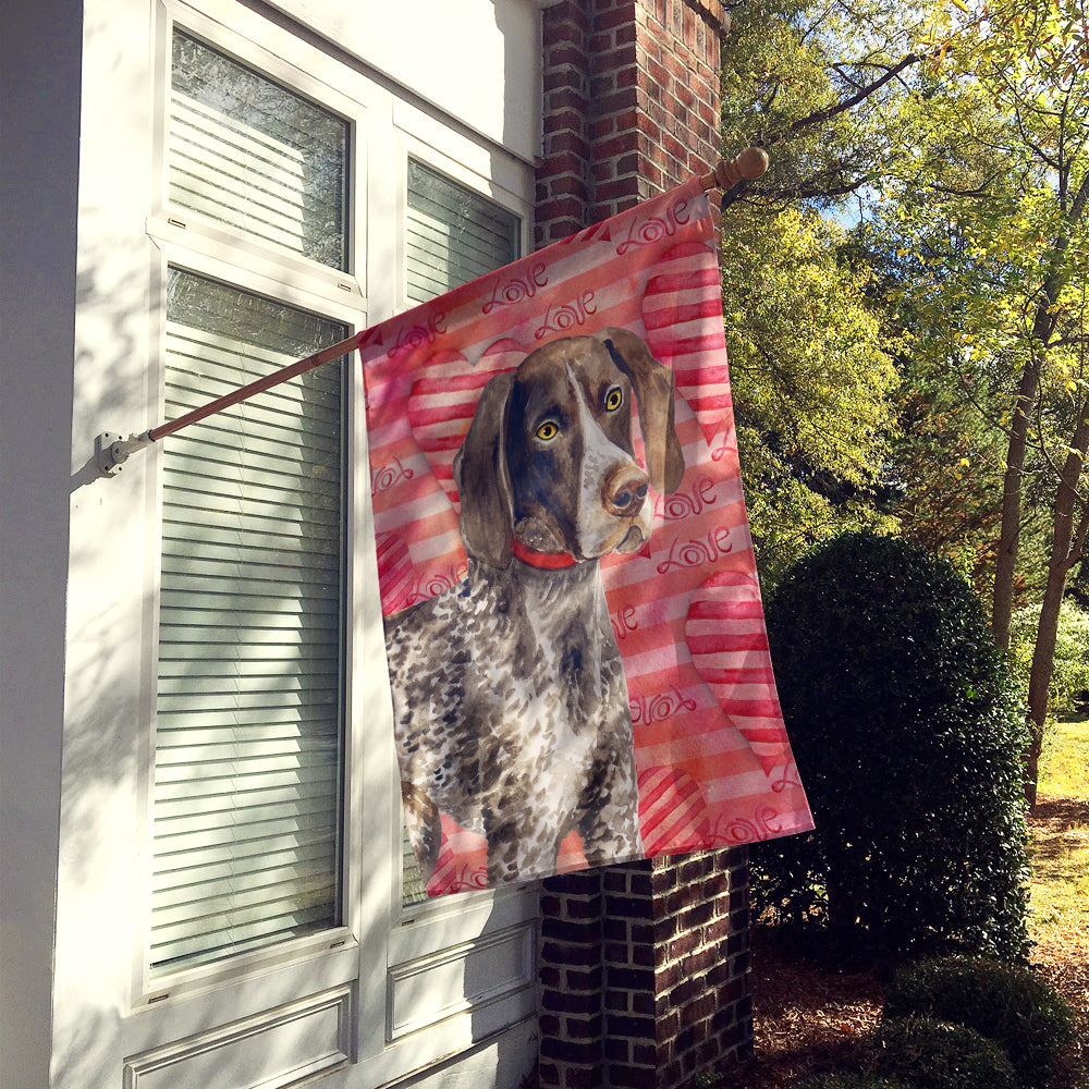 German Shorthaired Pointer Love Flag Canvas House Size BB9728CHF