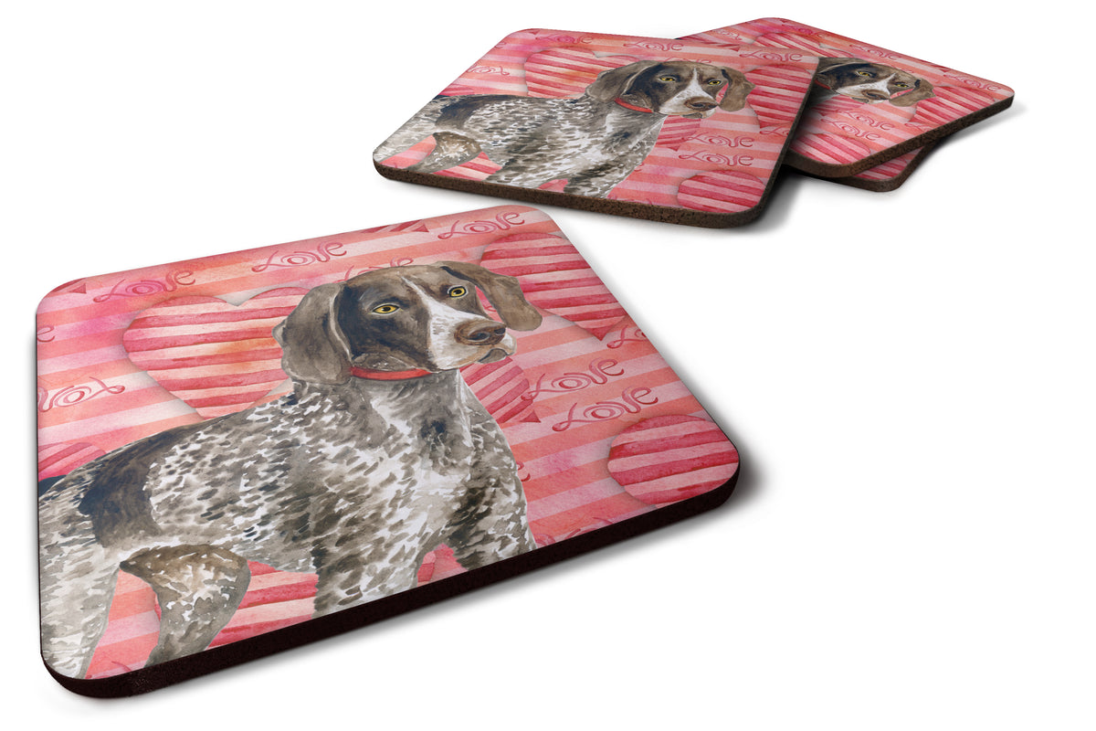 German Shorthaired Pointer Love Foam Coaster Set of 4 BB9728FC - the-store.com