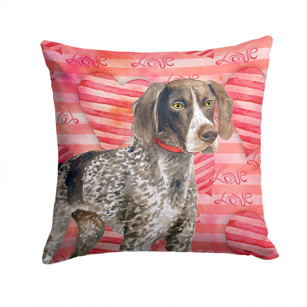 German Shorthaired Pointer Love Fabric Decorative Pillow BB9728PW1414 - the-store.com