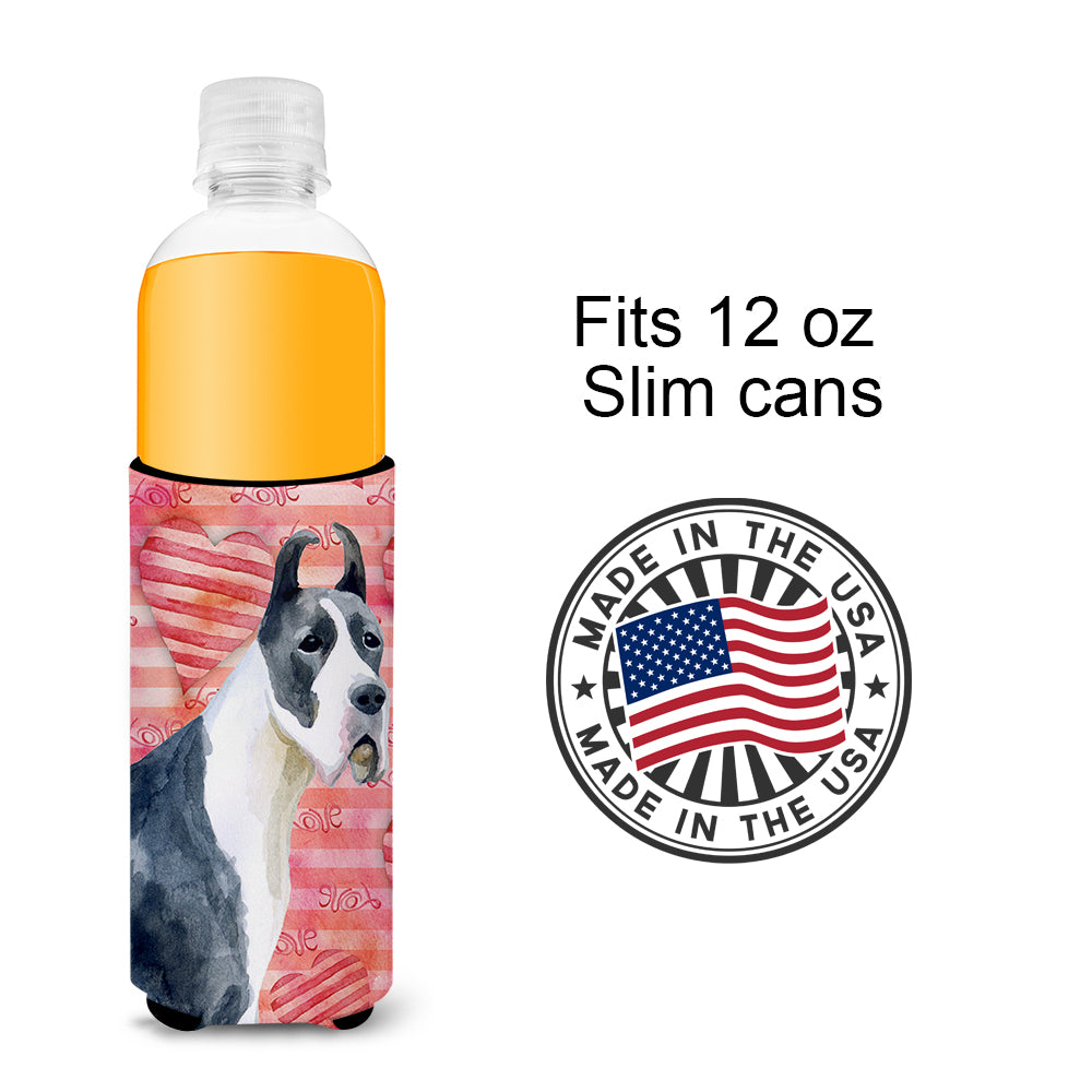 Harlequin Great Dane Love  Ultra Hugger for slim cans BB9730MUK