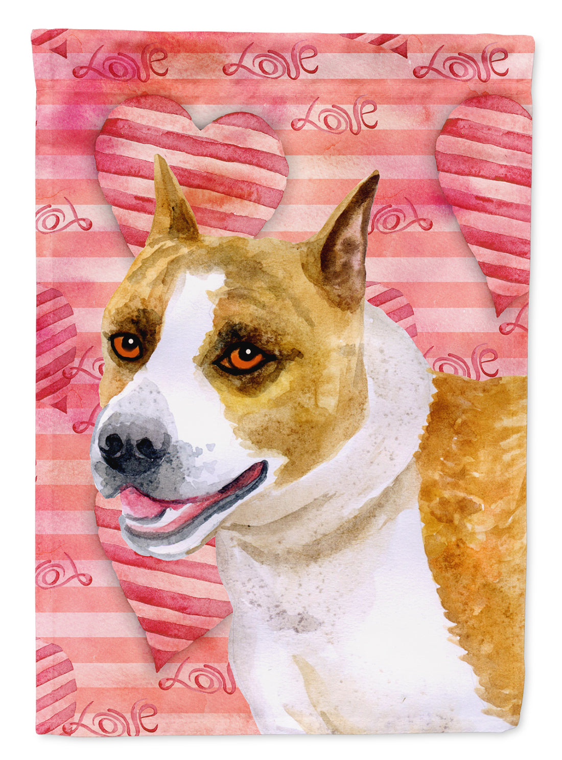 American Staffordshire Love Flag Canvas House Size BB9731CHF  the-store.com.