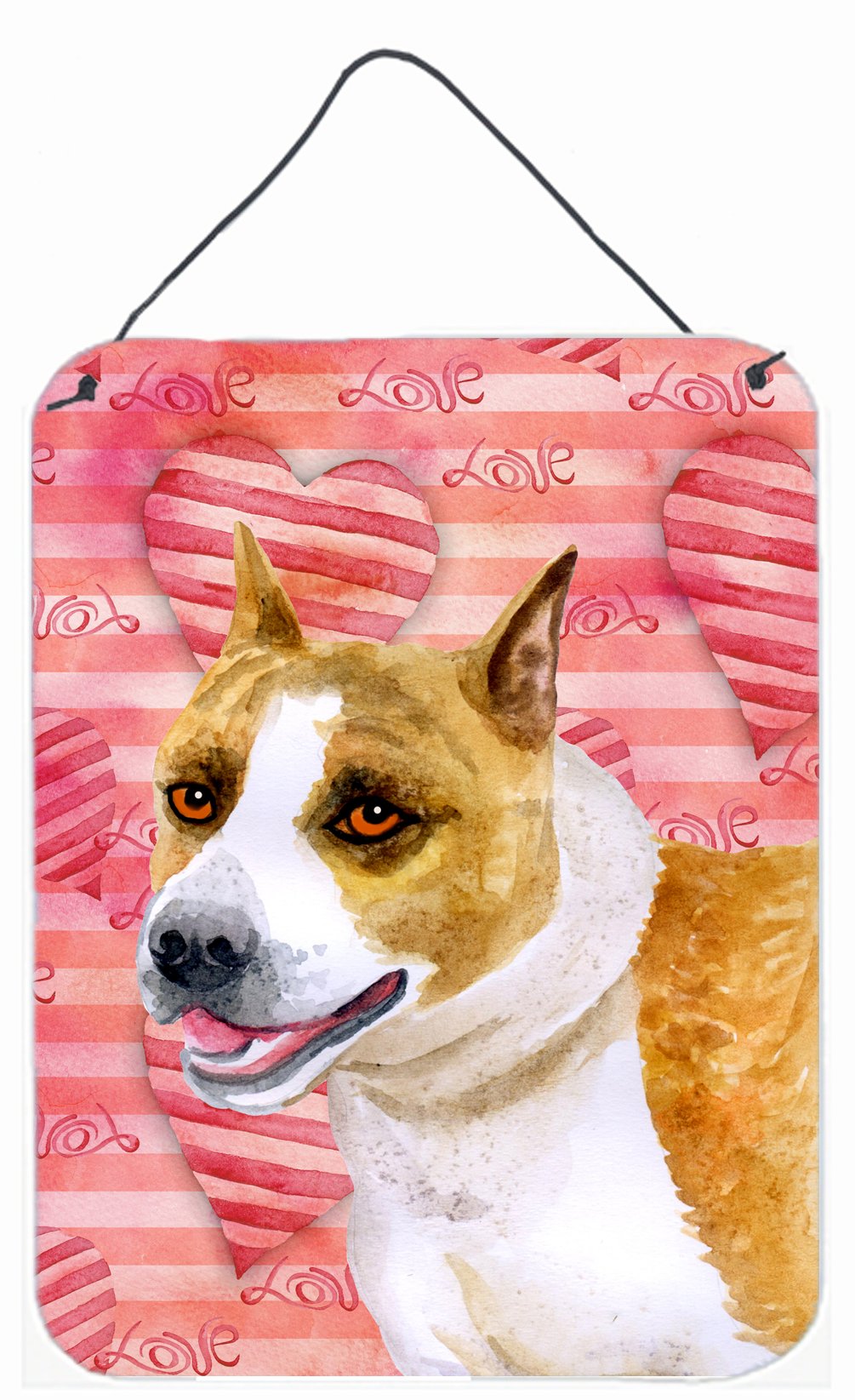 American Staffordshire Love Wall or Door Hanging Prints BB9731DS1216 by Caroline&#39;s Treasures