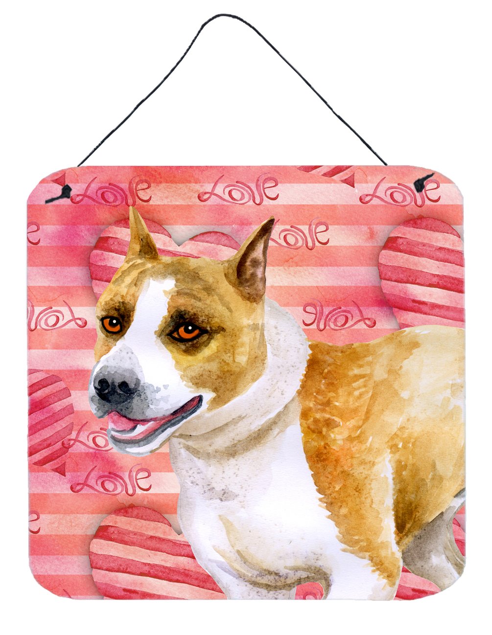 American Staffordshire Love Wall or Door Hanging Prints BB9731DS66 by Caroline's Treasures