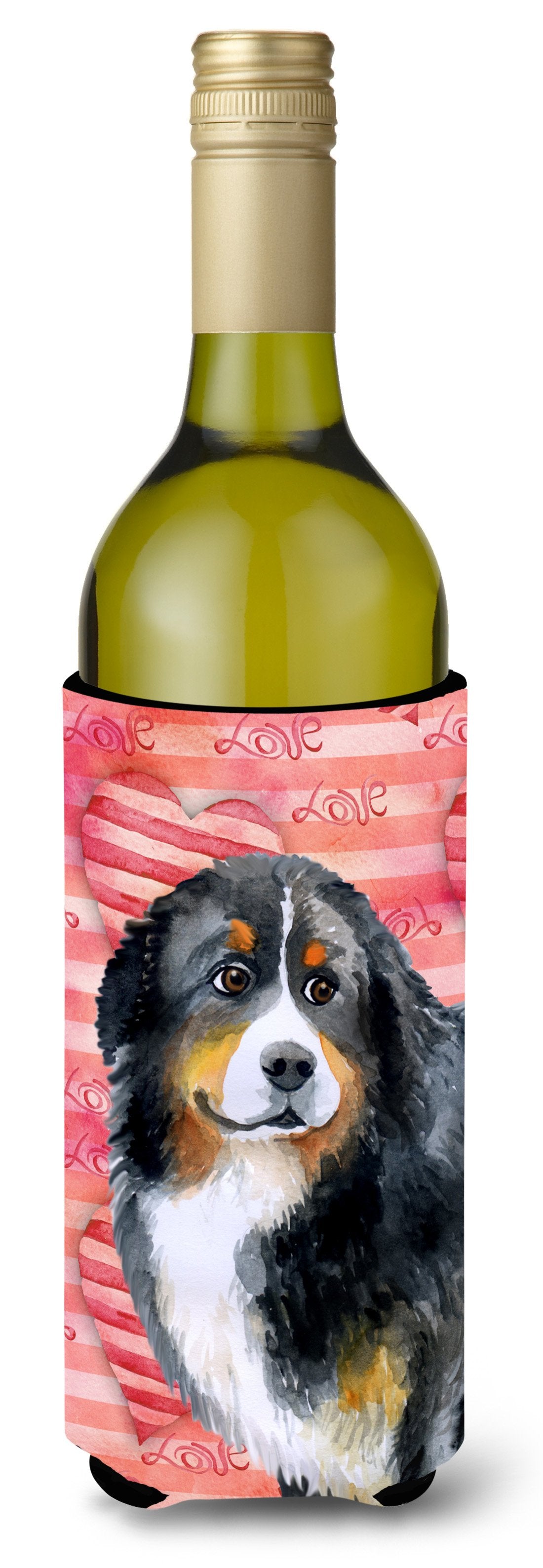 Bernese Mountain Dog Love Wine Bottle Beverge Insulator Hugger BB9732LITERK by Caroline&#39;s Treasures