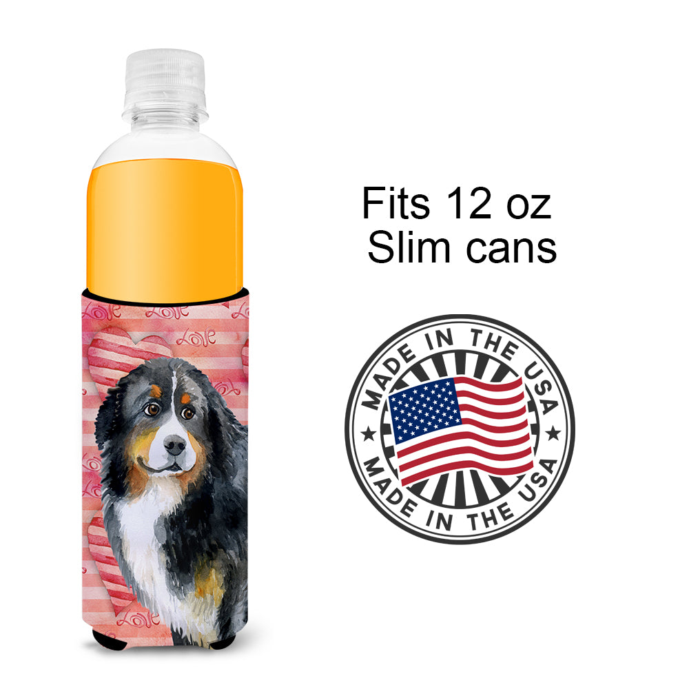 Bernese Mountain Dog Love  Ultra Hugger for slim cans BB9732MUK  the-store.com.