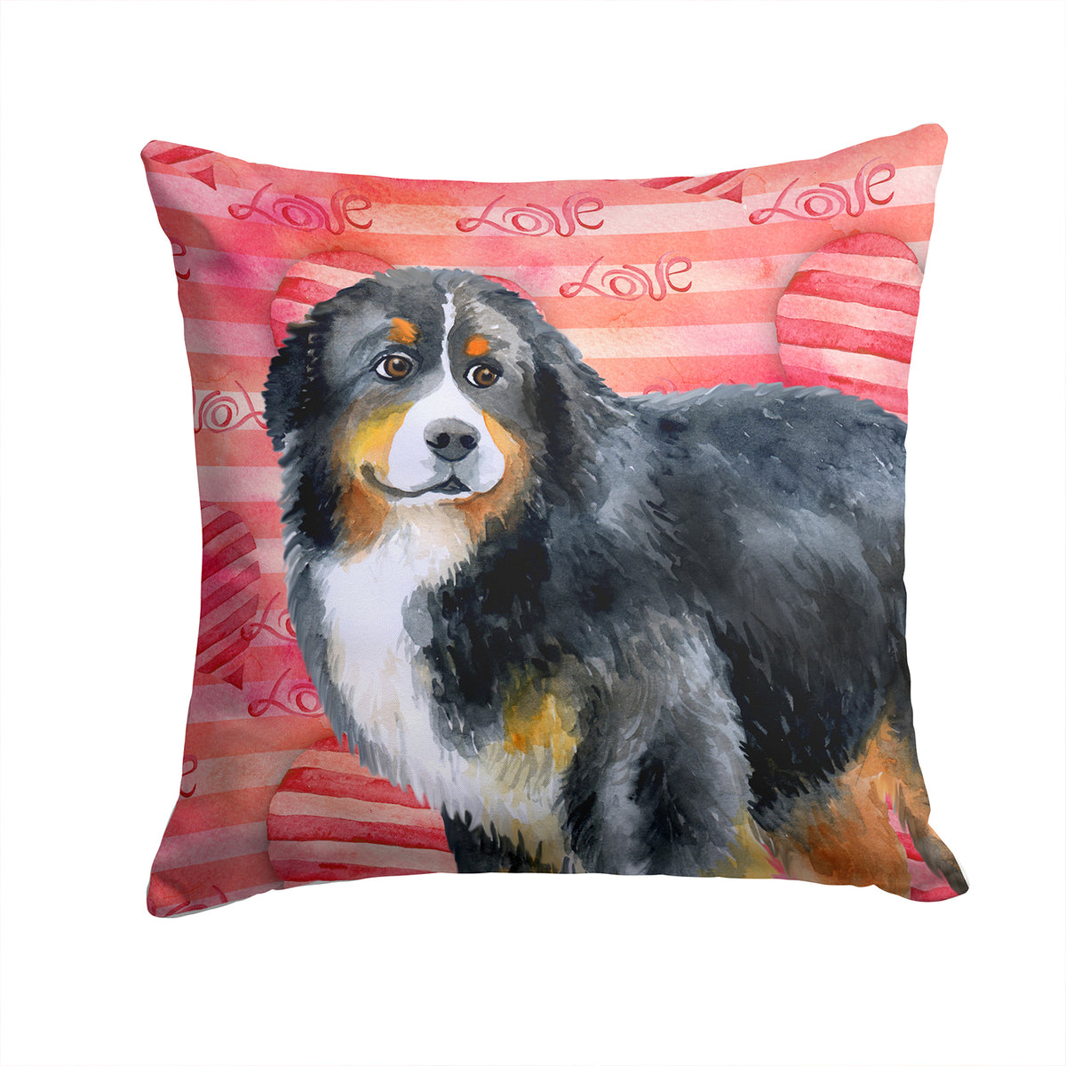 Bernese Mountain Dog Love Fabric Decorative Pillow BB9732PW1414 - the-store.com