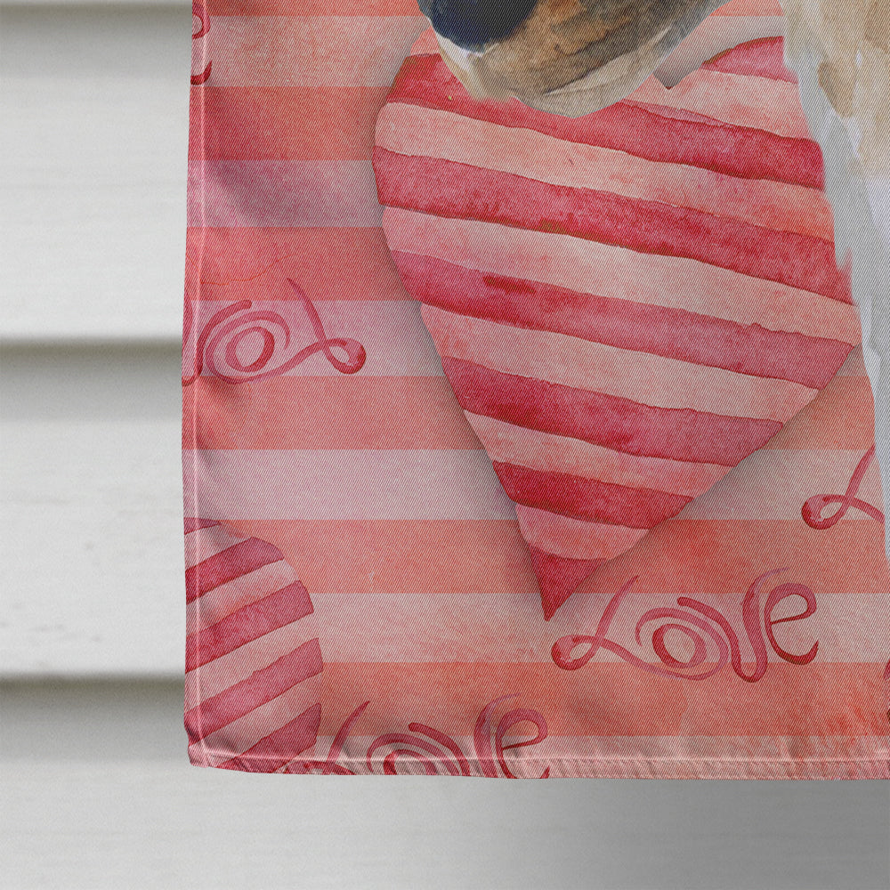 Smooth Fox Terrier Love Flag Canvas House Size BB9734CHF