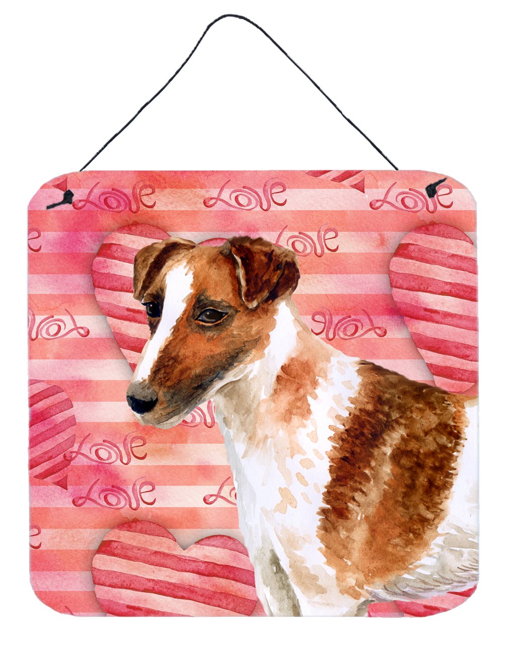 Smooth Fox Terrier Love Wall or Door Hanging Prints BB9734DS66 by Caroline&#39;s Treasures