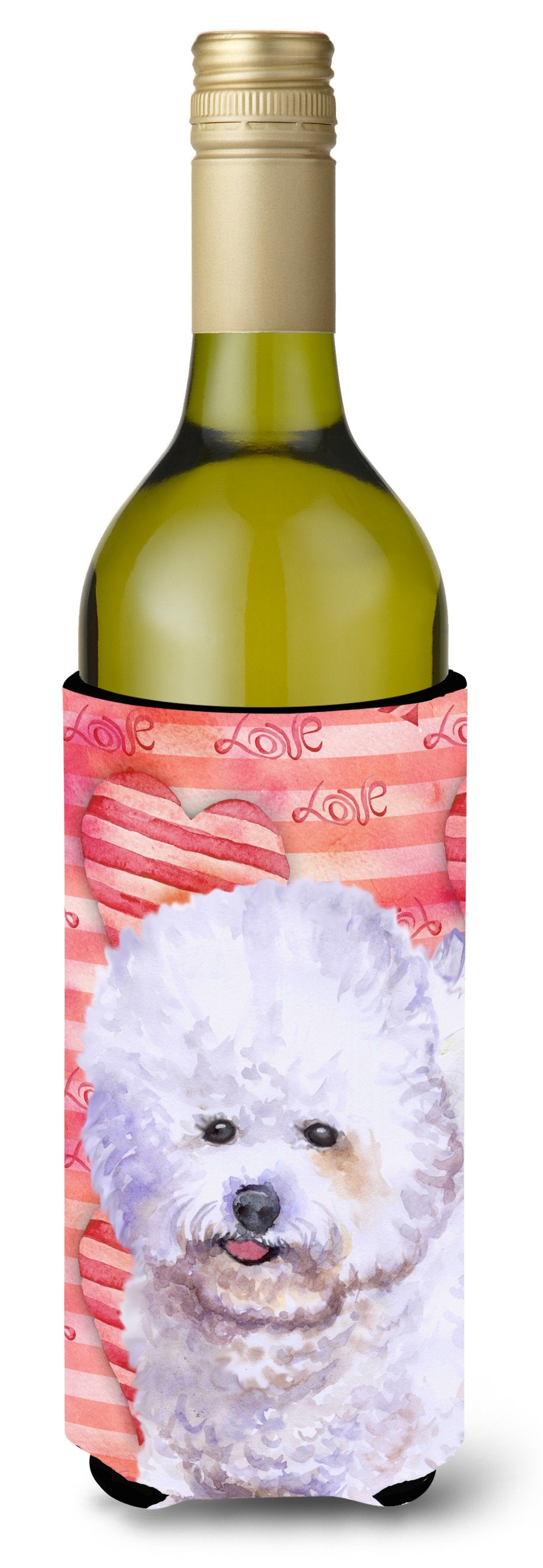 Bichon Frise Love Wine Bottle Beverge Insulator Hugger BB9735LITERK by Caroline&#39;s Treasures