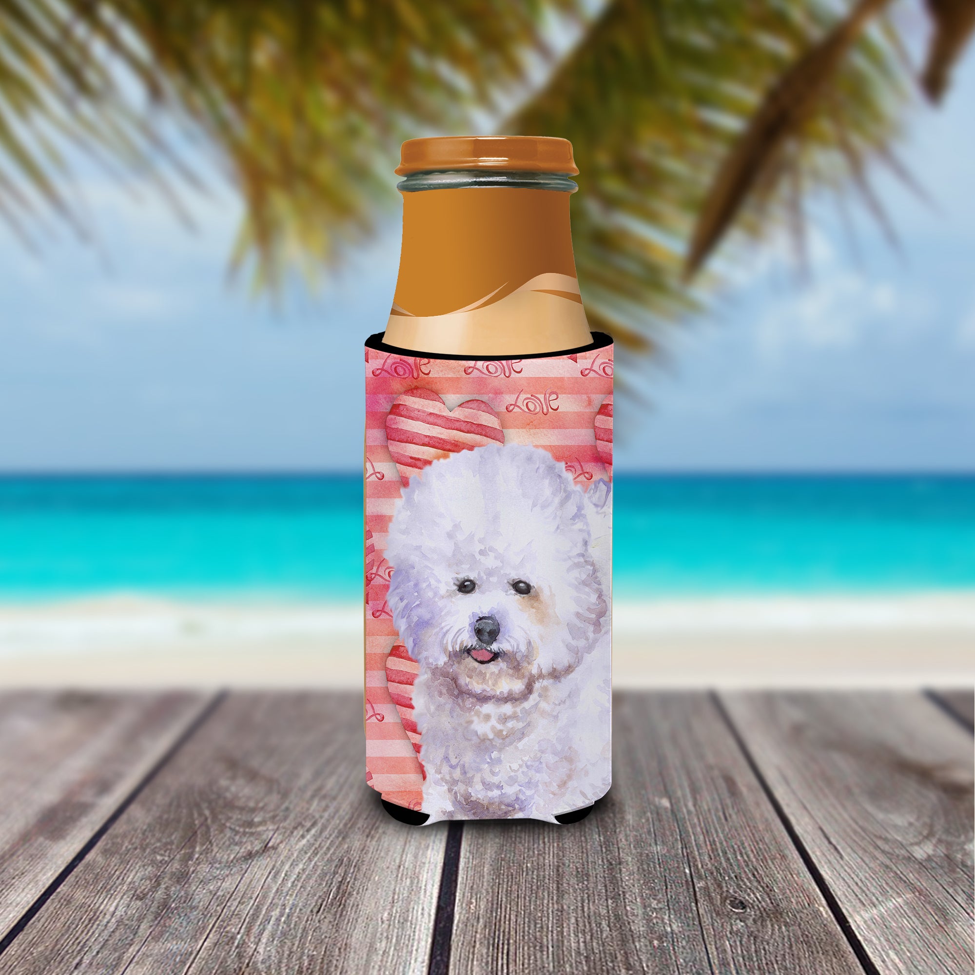 Bichon Frise Love  Ultra Hugger for slim cans BB9735MUK  the-store.com.