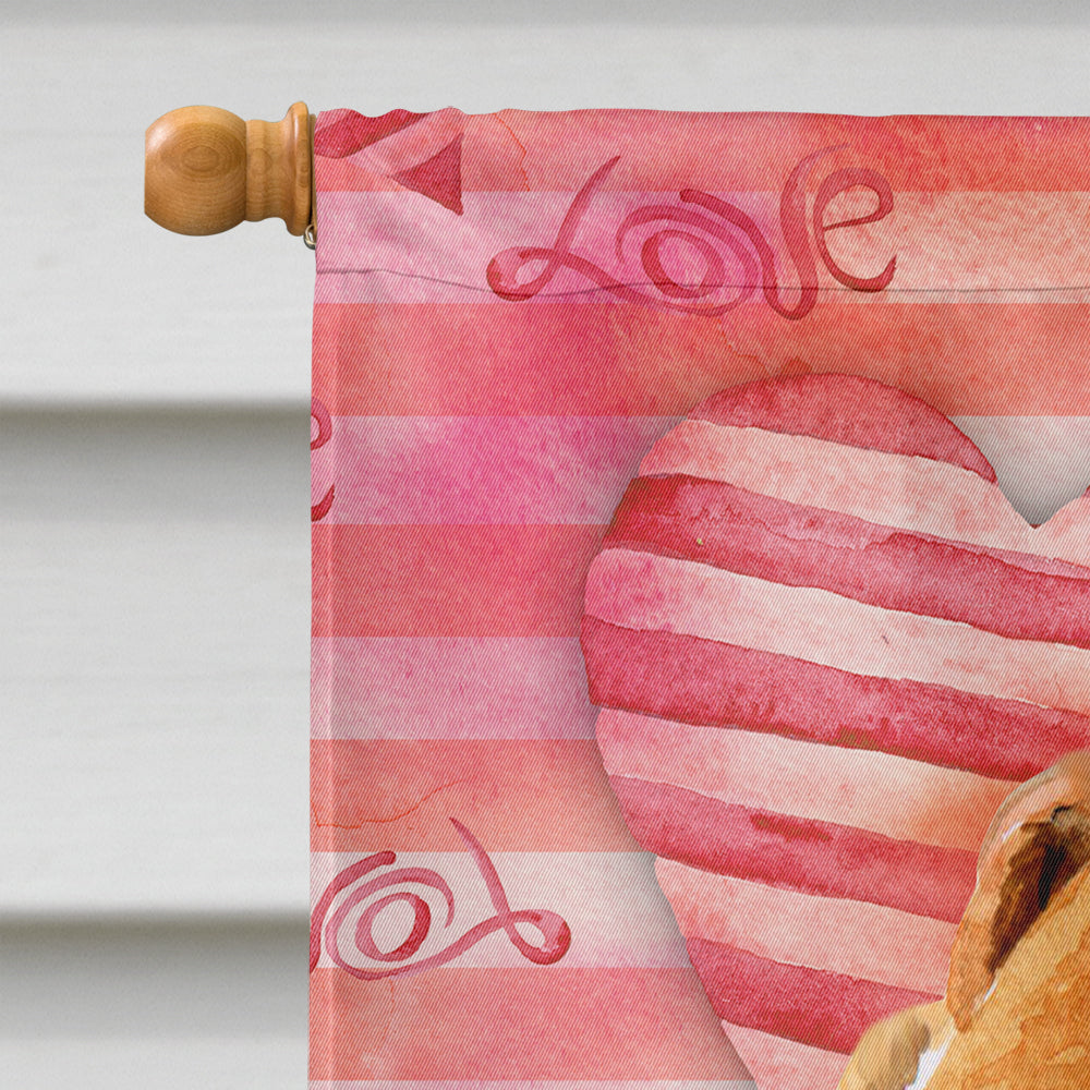 Fox Terrier Love Flag Canvas House Size BB9737CHF  the-store.com.