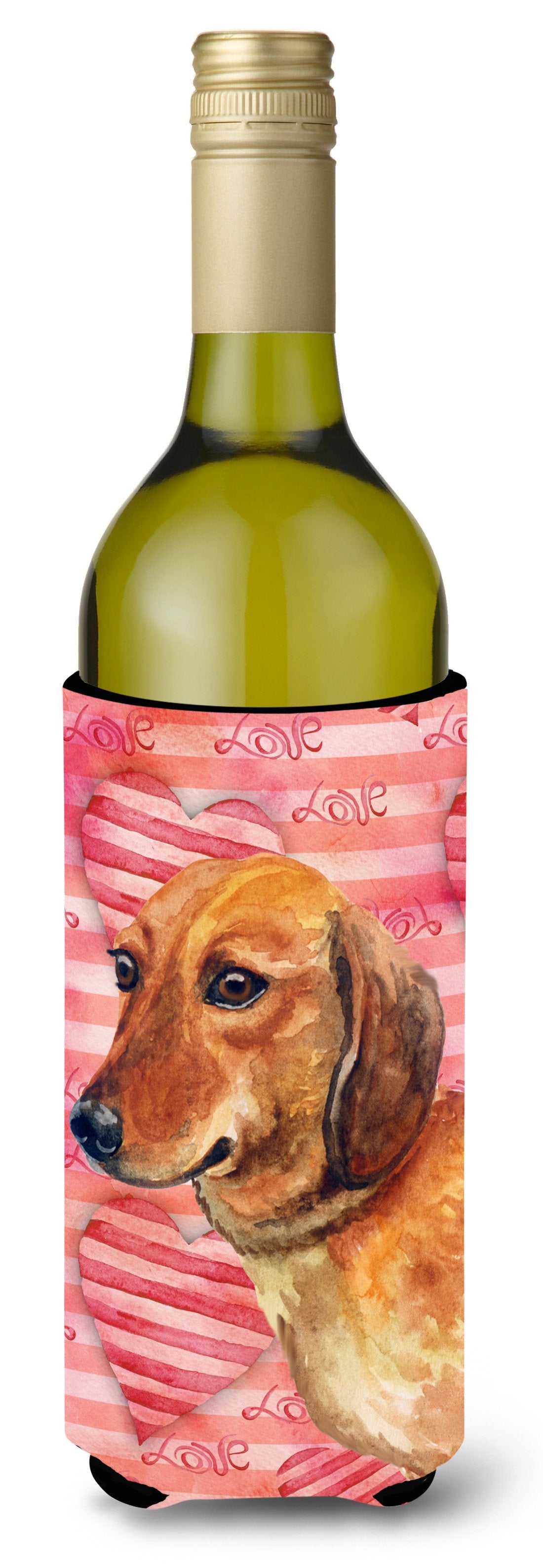 Dachshund Love Wine Bottle Beverge Insulator Hugger BB9739LITERK by Caroline&#39;s Treasures