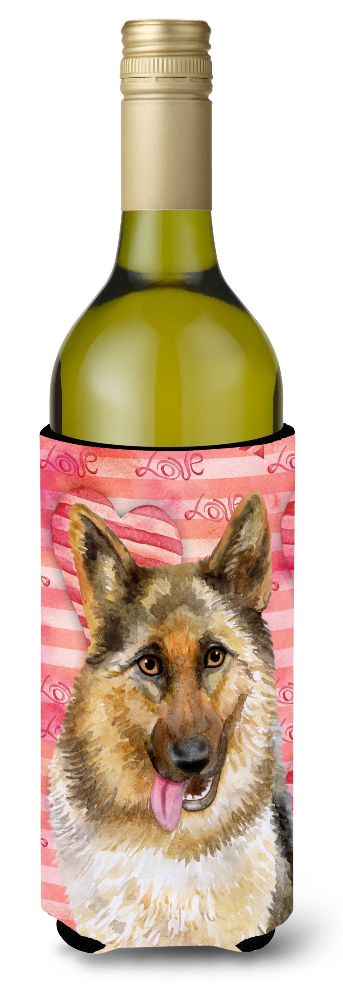 German Shepherd Love Wine Bottle Beverge Insulator Hugger BB9741LITERK by Caroline&#39;s Treasures