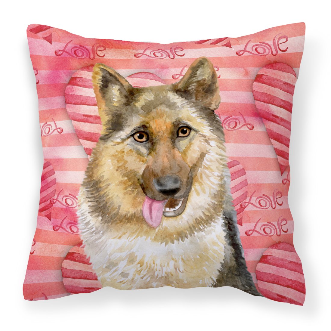 German Shepherd Love Fabric Decorative Pillow BB9741PW1818 by Caroline&#39;s Treasures