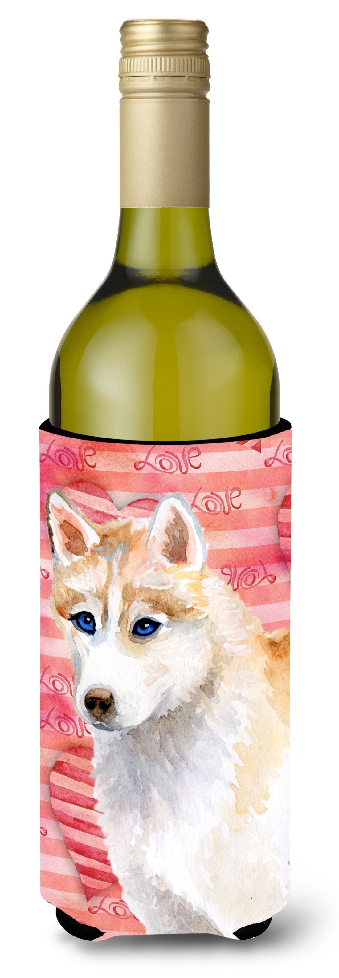 Siberian Husky Love Wine Bottle Beverge Insulator Hugger BB9742LITERK by Caroline&#39;s Treasures
