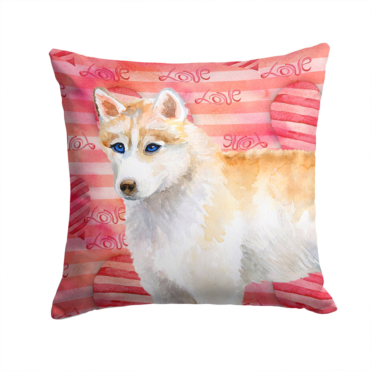Siberian Husky Love Fabric Decorative Pillow BB9742PW1414 - the-store.com