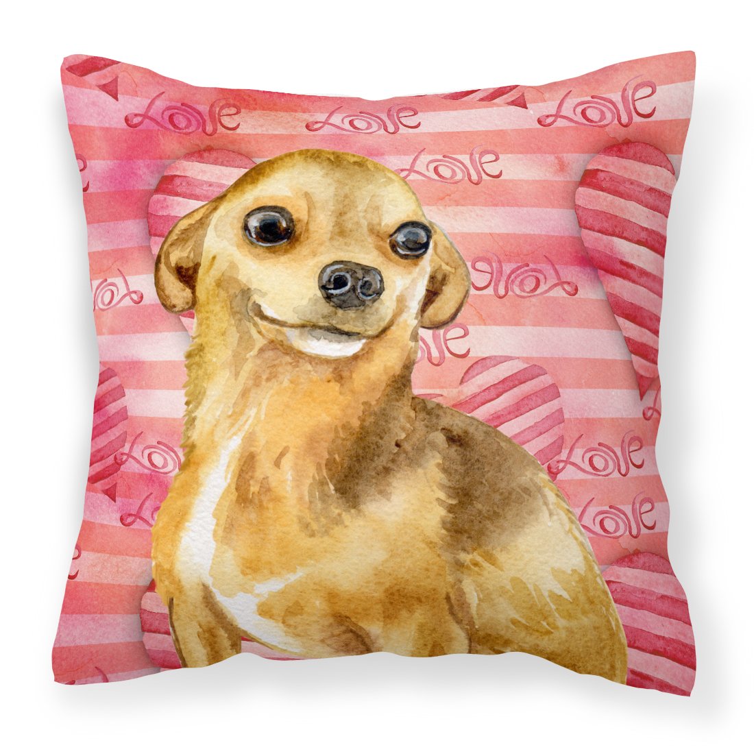 Chihuahua Love Fabric Decorative Pillow BB9745PW1818 by Caroline&#39;s Treasures