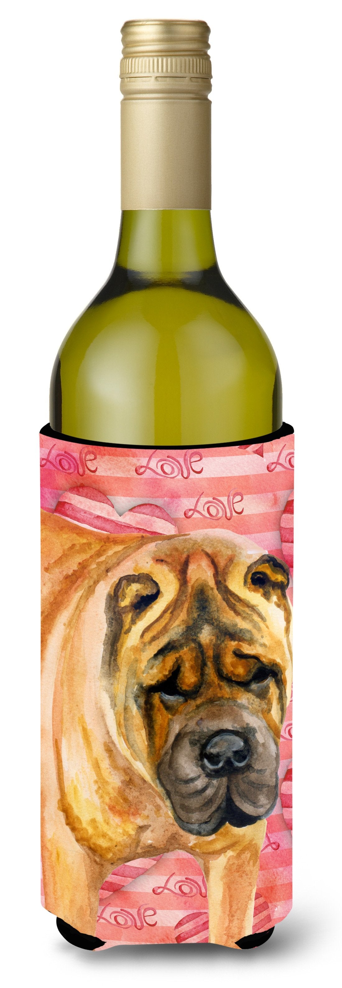 Shar Pei Love Wine Bottle Beverge Insulator Hugger BB9748LITERK by Caroline&#39;s Treasures