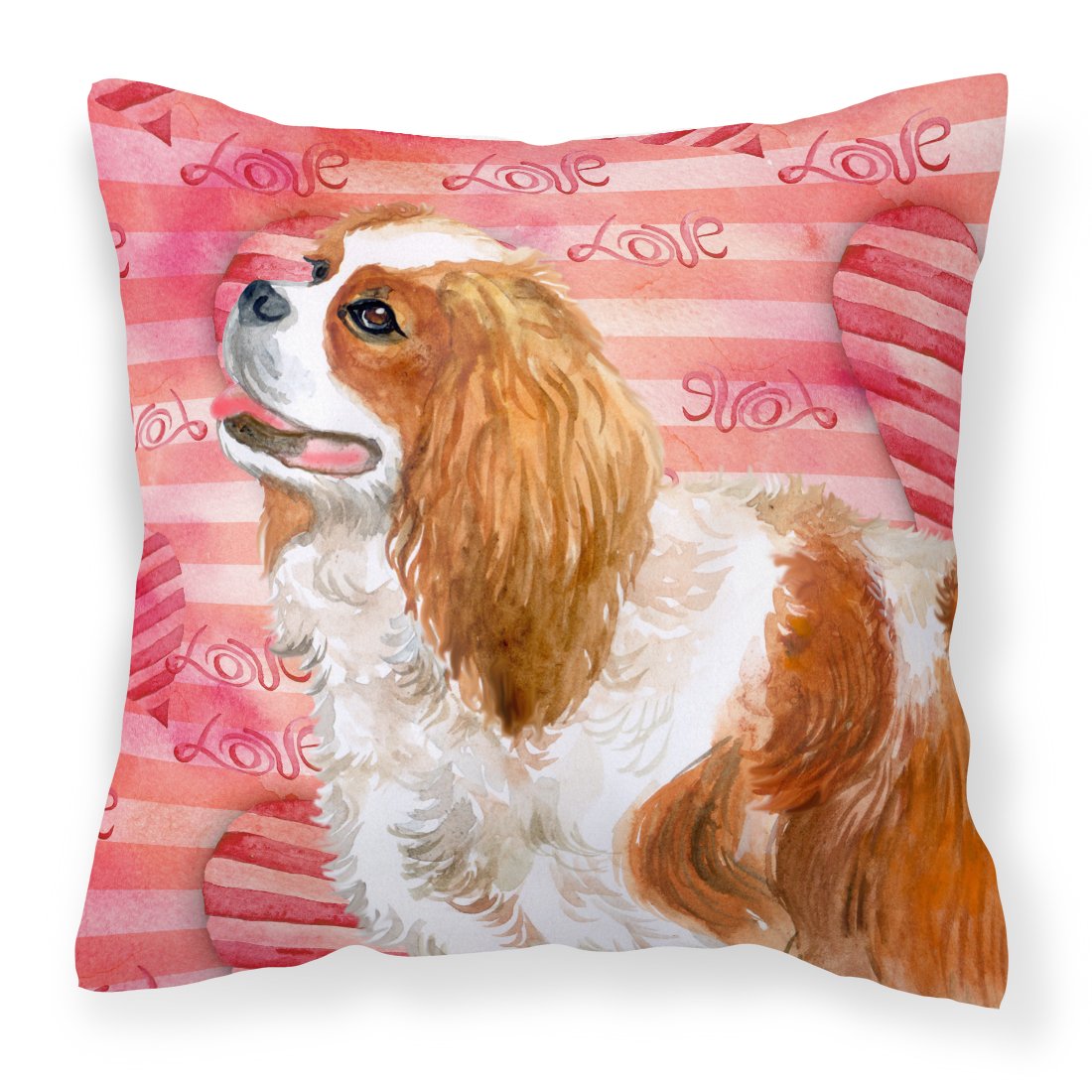 Cavalier Spaniel Love Fabric Decorative Pillow BB9750PW1818 by Caroline&#39;s Treasures
