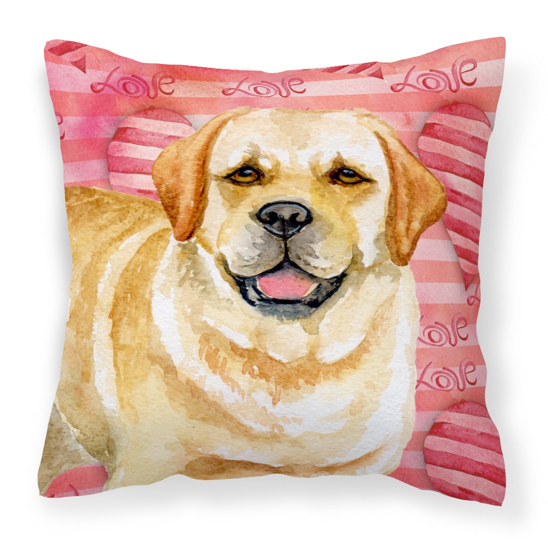Golden Retriever Love Fabric Decorative Pillow BB9751PW1818 by Caroline&#39;s Treasures