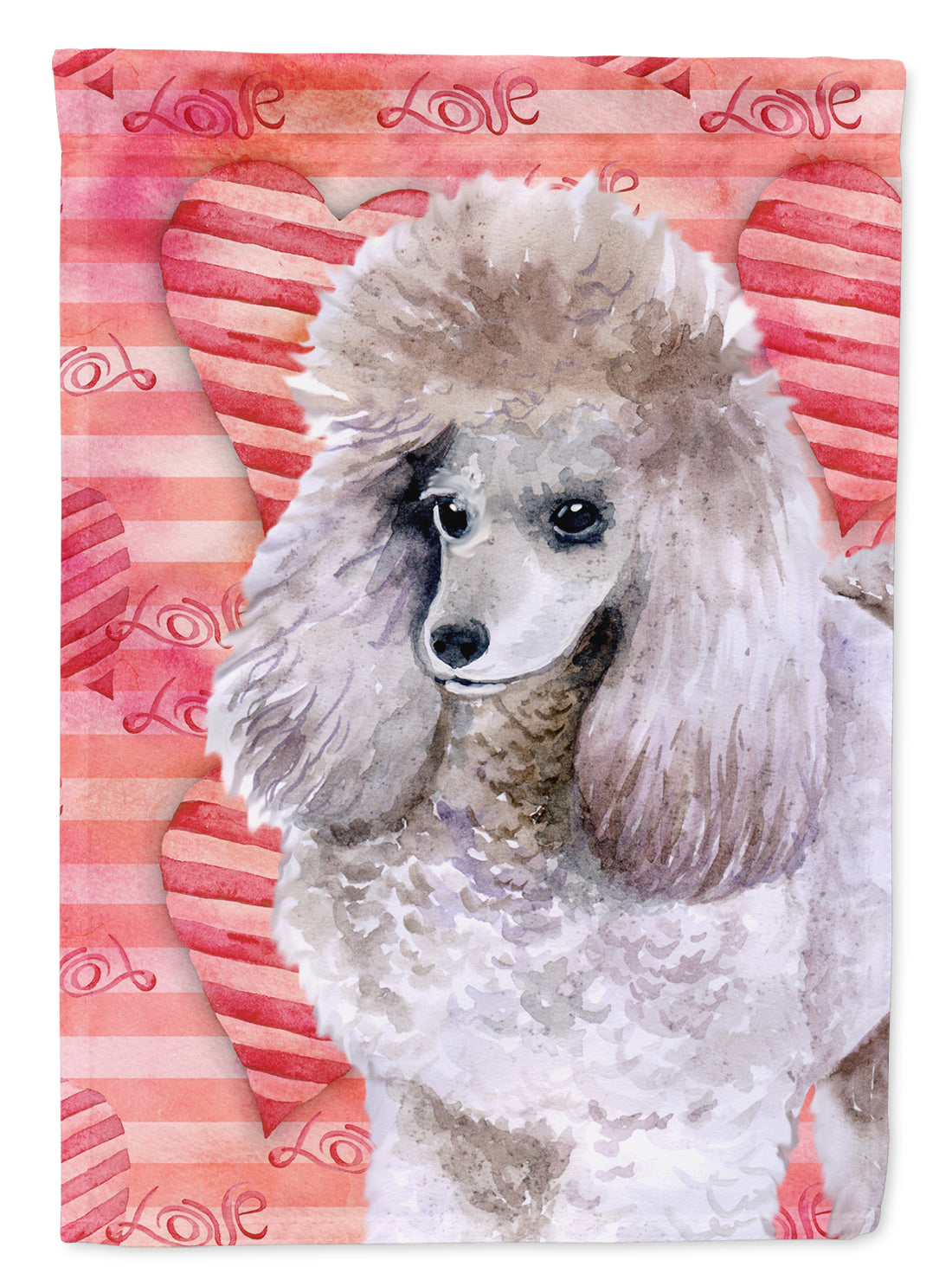 Poodle Love Flag Canvas House Size BB9752CHF