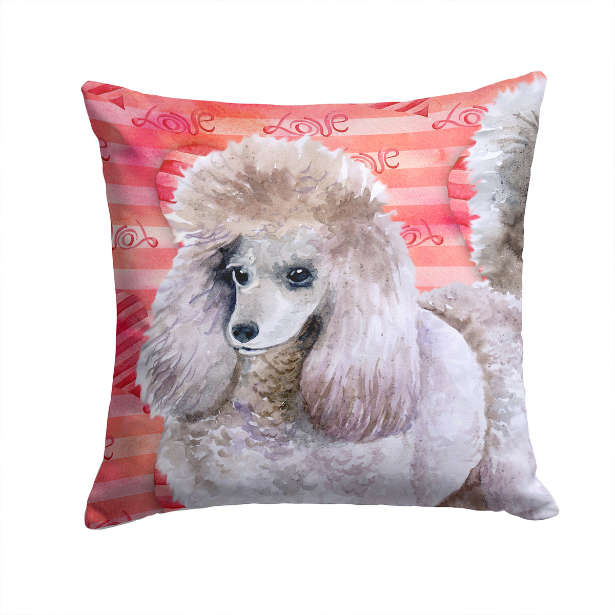 Poodle Love Fabric Decorative Pillow BB9752PW1414 - the-store.com