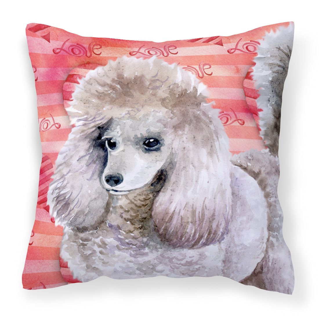 Poodle Love Fabric Decorative Pillow BB9752PW1818 by Caroline&#39;s Treasures