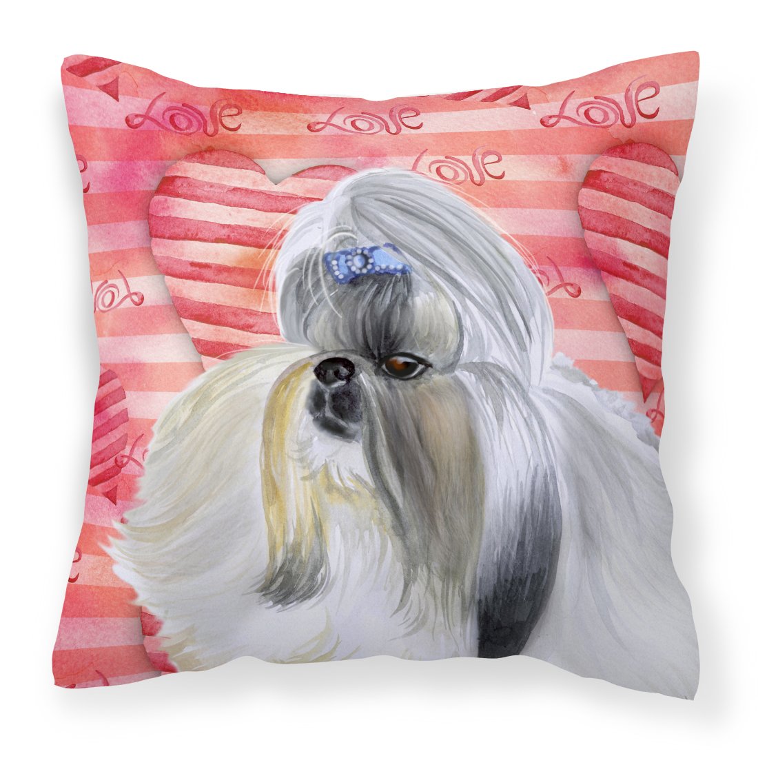 Shih Tzu Love Fabric Decorative Pillow BB9753PW1818 by Caroline&#39;s Treasures