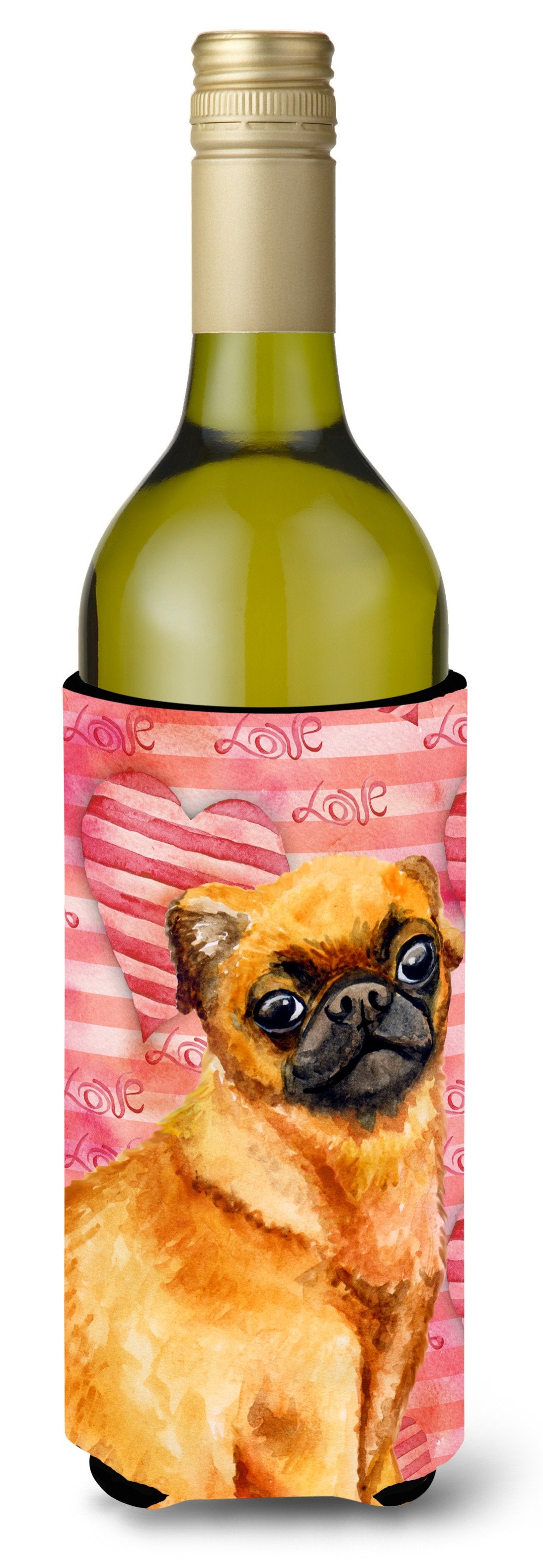 Small Brabant Griffon Love Wine Bottle Beverge Insulator Hugger BB9754LITERK by Caroline&#39;s Treasures
