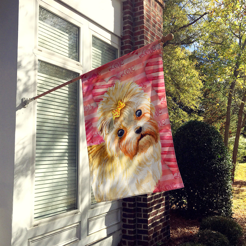 Morkie Love Flag Canvas House Size BB9755CHF  the-store.com.
