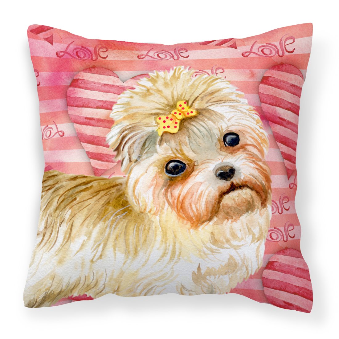 Morkie Love Fabric Decorative Pillow BB9755PW1818 by Caroline&#39;s Treasures