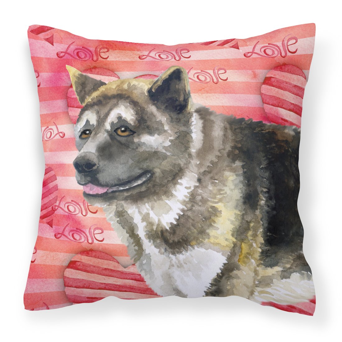 American Akita Love Fabric Decorative Pillow BB9756PW1818 by Caroline&#39;s Treasures