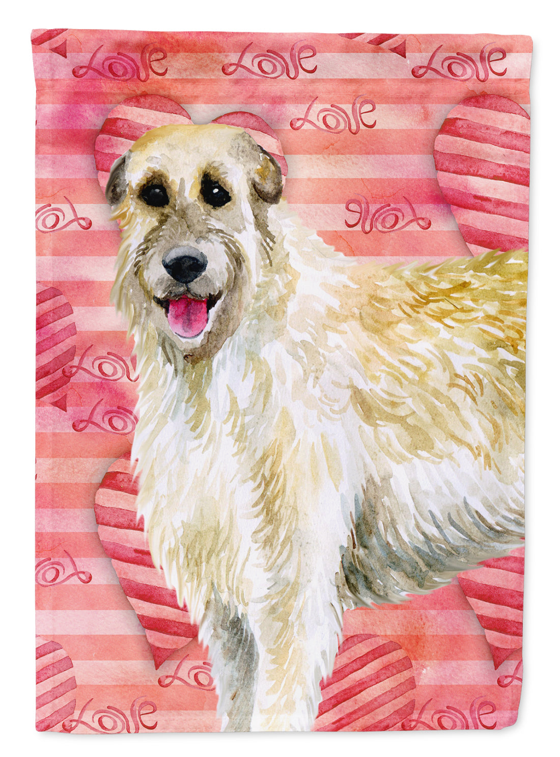 Irish Wolfhound Love Flag Canvas House Size BB9757CHF  the-store.com.