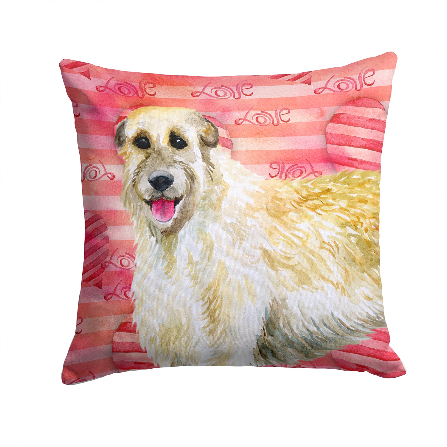 Irish Wolfhound Love Fabric Decorative Pillow BB9757PW1414 - the-store.com