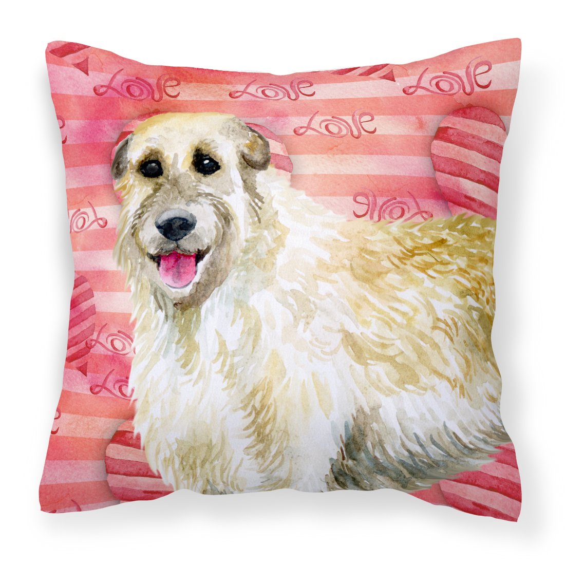 Irish Wolfhound Love Fabric Decorative Pillow BB9757PW1818 by Caroline&#39;s Treasures