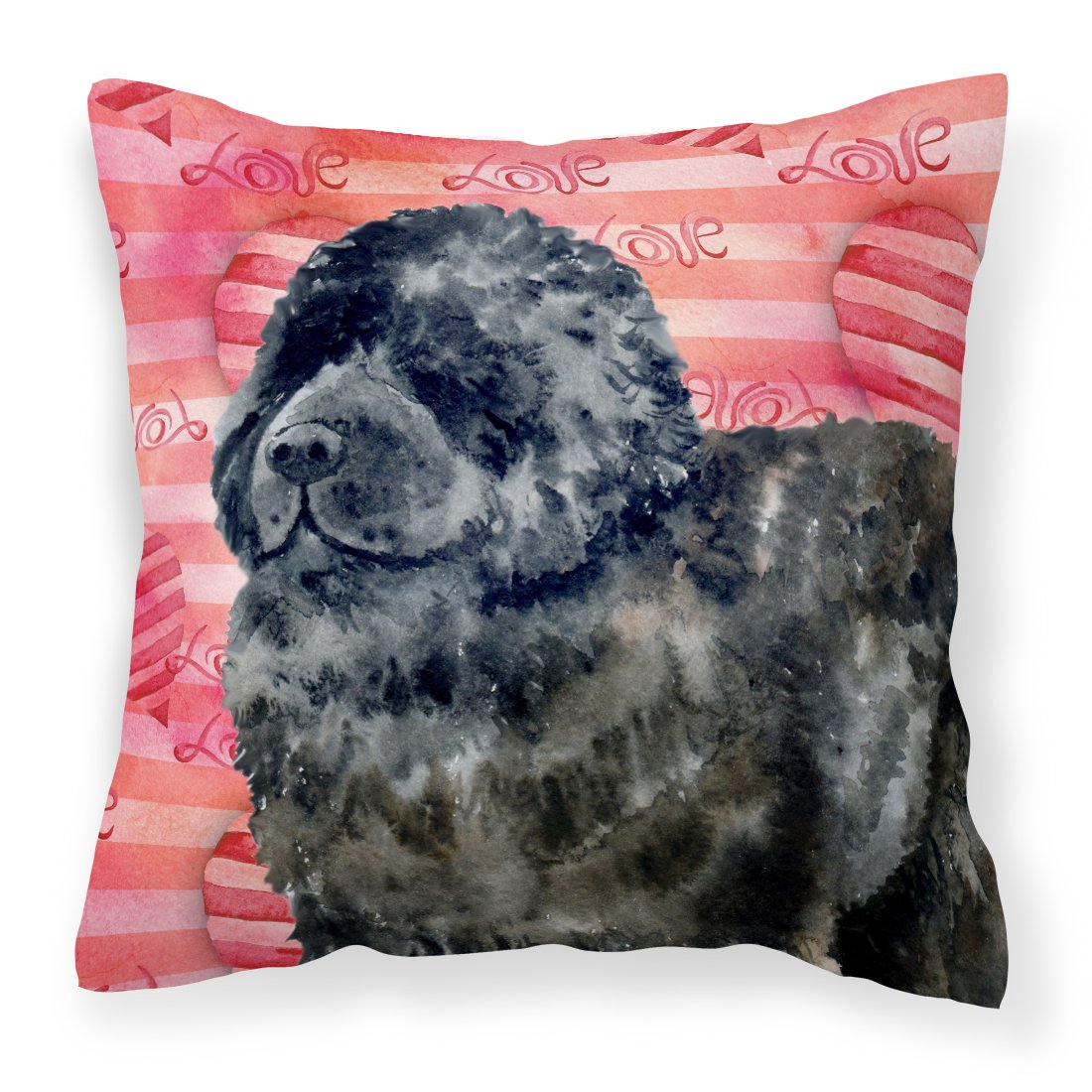 Newfoundland Love Fabric Decorative Pillow BB9758PW1818 by Caroline&#39;s Treasures