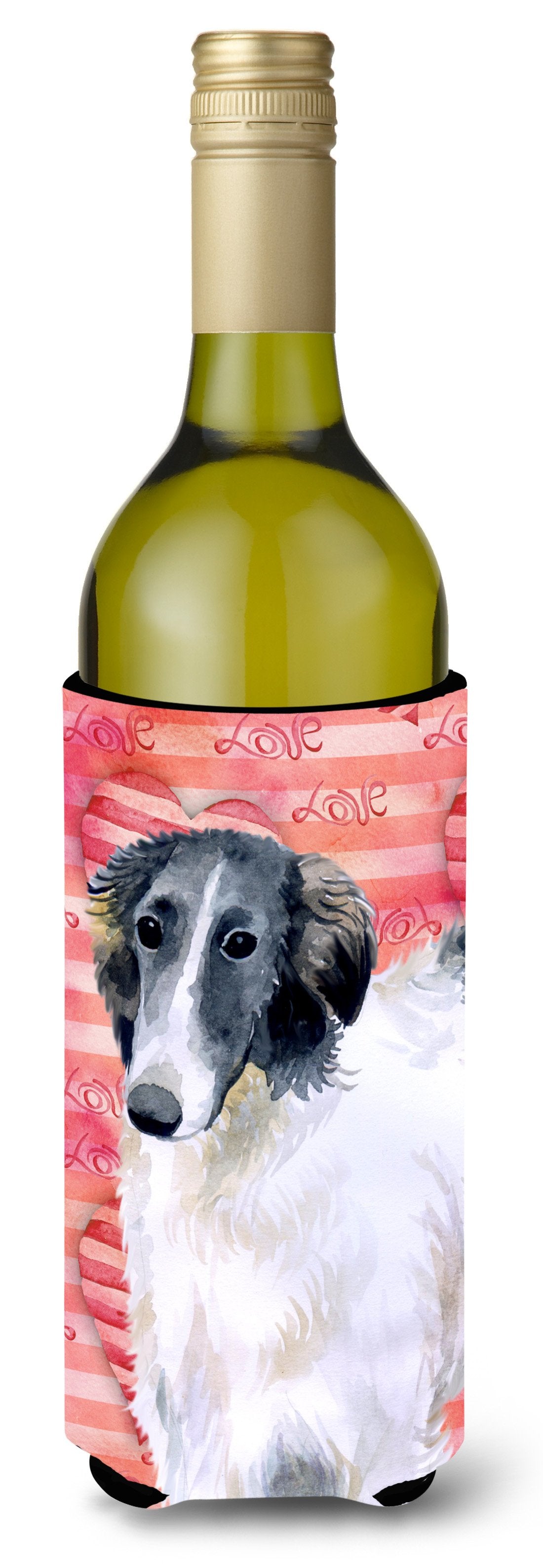 Borzoi Love Wine Bottle Beverge Insulator Hugger BB9759LITERK by Caroline&#39;s Treasures