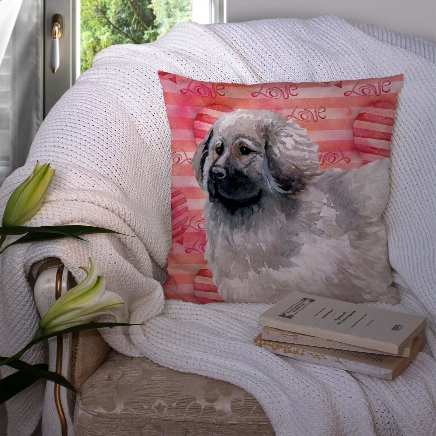Moscow Watchdog Love Fabric Decorative Pillow BB9760PW1414 - the-store.com