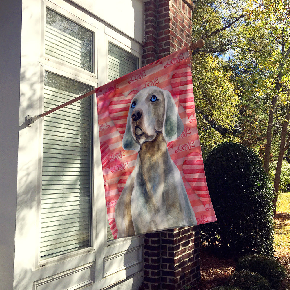 Weimaraner Love Flag Canvas House Size BB9761CHF  the-store.com.