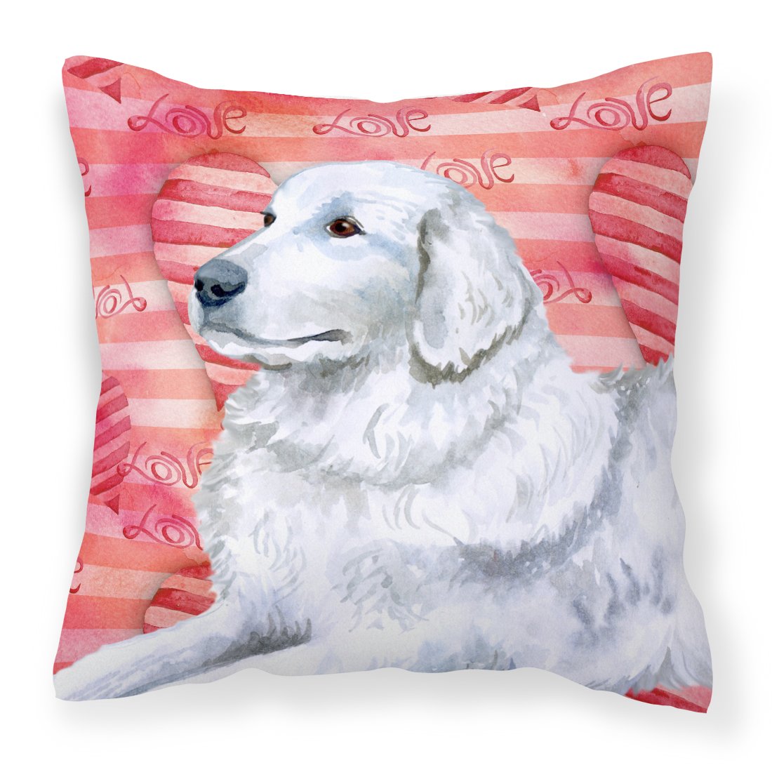 Maremma Sheepdog Love Fabric Decorative Pillow BB9762PW1818 by Caroline's Treasures
