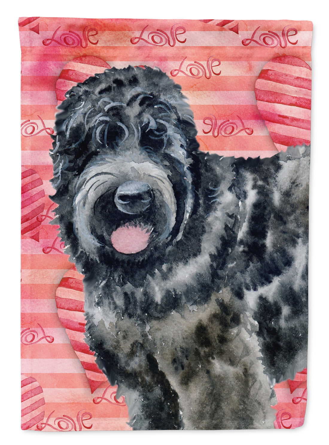 Black Russian Terrier Love Flag Canvas House Size BB9764CHF